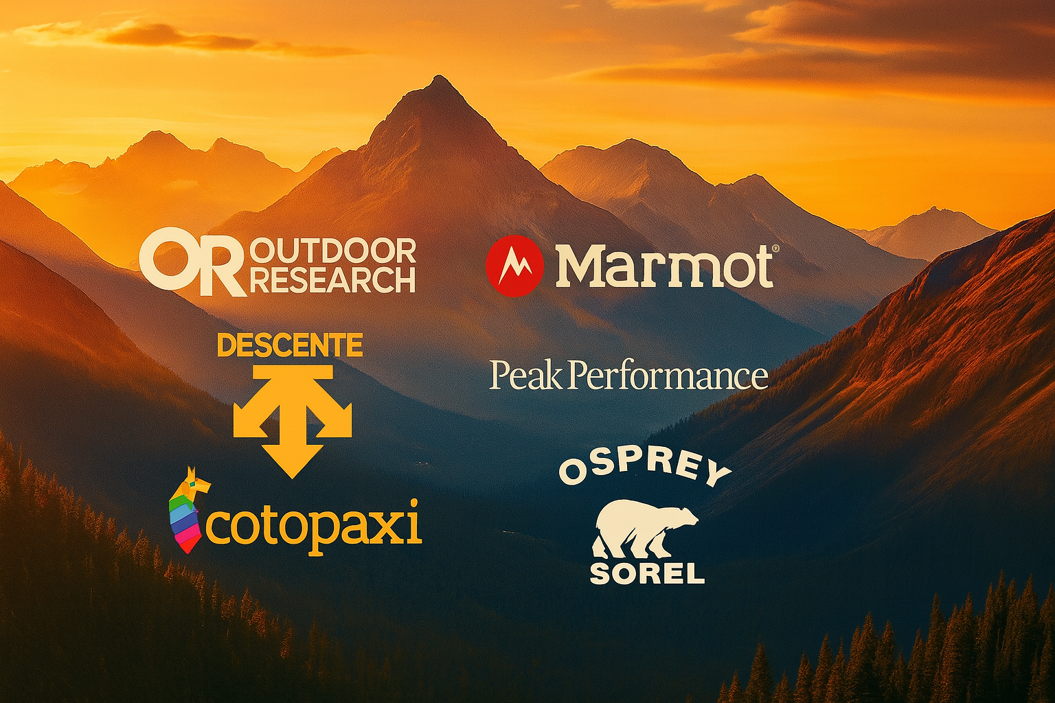 BWO Partner Brands - Outdoor Research, Descente, Marmot, Peak Performance, Cotopaxi, Sorel, and Osprey